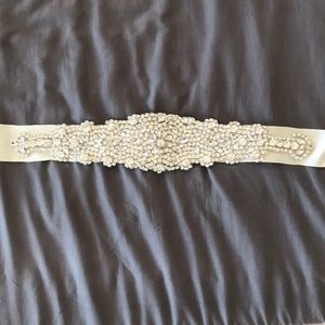 Ivory bridal sash